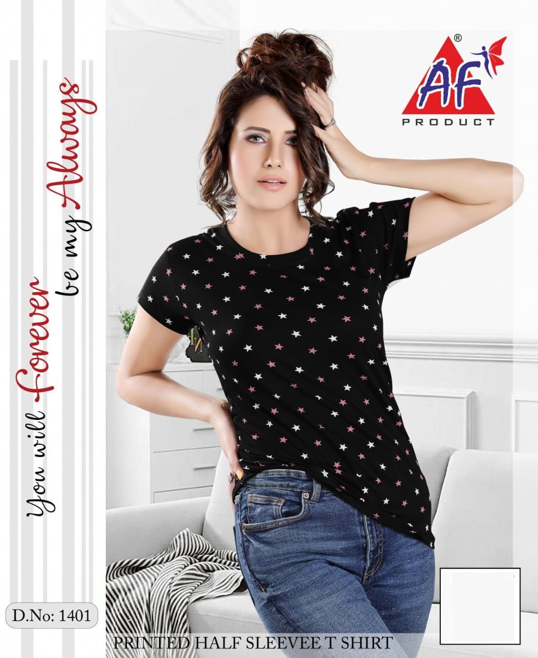 AF Printed Night Wear Ladies Top Catalog